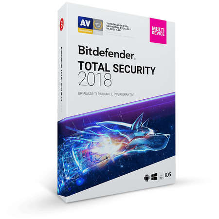 Antivirus BitDefender Total Security 2018 1 an 3 PC New License Retail Box