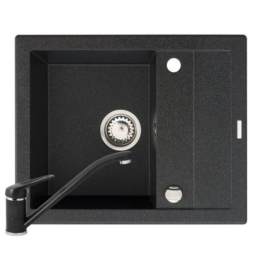 Set Chiuveta STUDIO 1B 1D + Baterie MINUET Negru