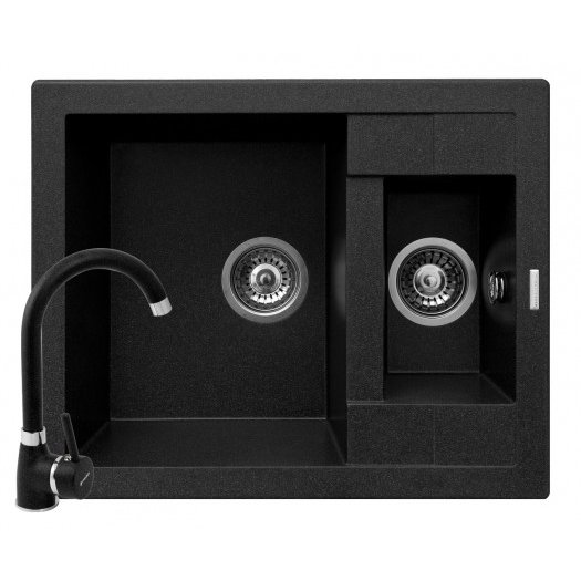 Set Chiuveta STUDIO 59x48 + Baterie Bello Negru