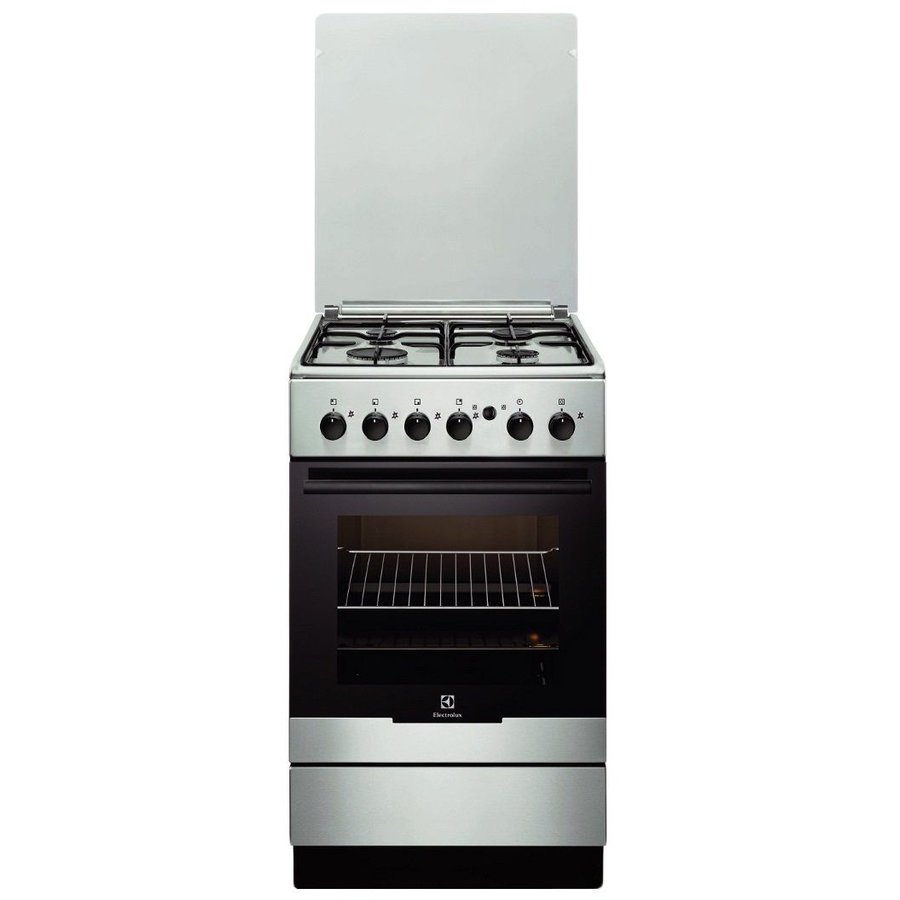 Aragaz pe Gaz EKG51154OX 4 Arzatoare Aprindere Electrica Grill Rotisor 50 cm Inox