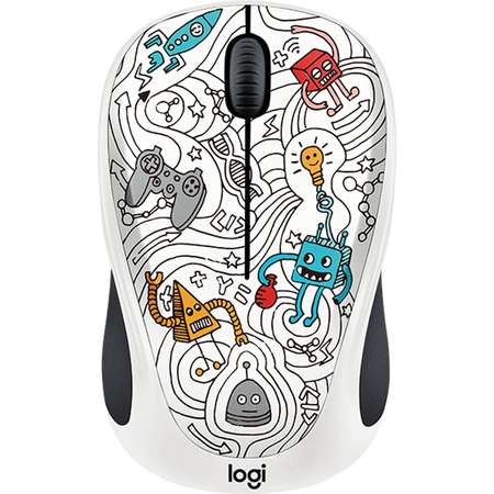 Mouse Logitech Wireless M238 Doodle Collection TECHIE WHITE