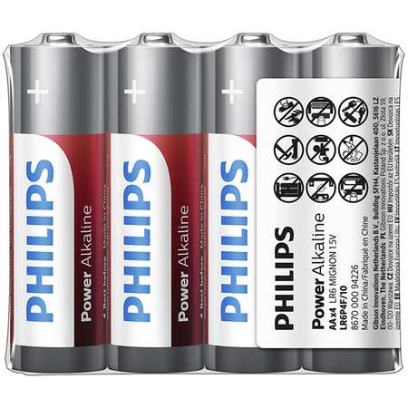 Baterii Philips Power Alkaline AA 4-FOIL W/ STICKER
