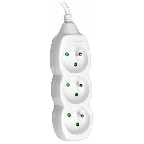 Cablu prelungitor PowerCord 3 prize 1.5m Alb