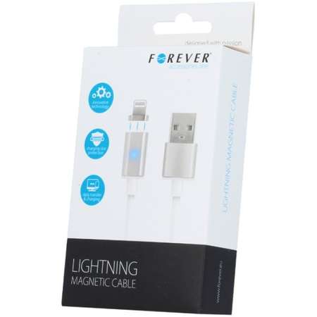 Cablu de date Forever Magnetic Lightning 1m White