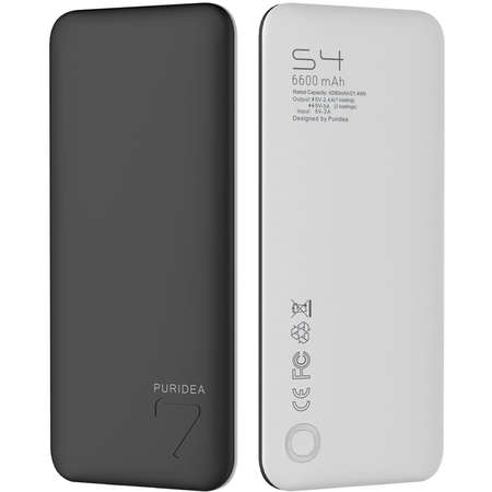 Baterie externa Puridea S4s 6600mAh 2x USB White Black