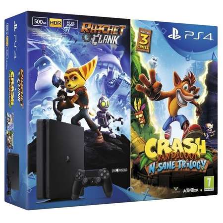 Consola Sony PlayStation 4 Slim 500GB + Crash Bandicoot + Ratchet and Clank