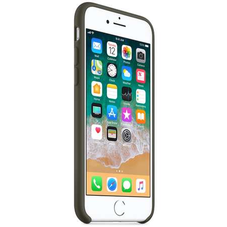 Husa Protectie Spate Apple iPhone 8 Silicone Case Dark Olive