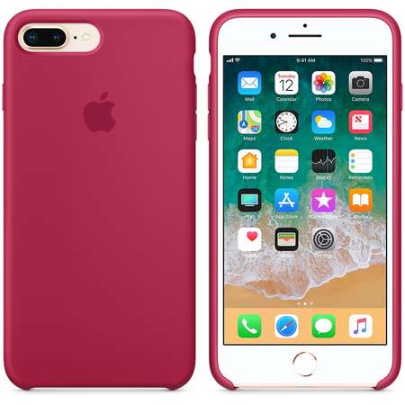 Husa Protectie Spate Apple iPhone 8 Plus Silicone Case Rose Red