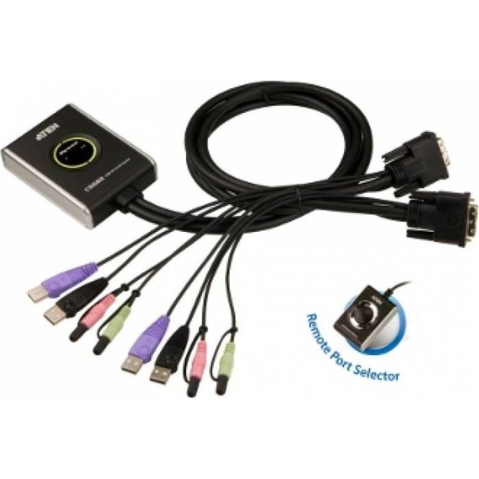 KVM CS682 2 Port USB DVI  Audio 2.1 Remote port selector 1.8m