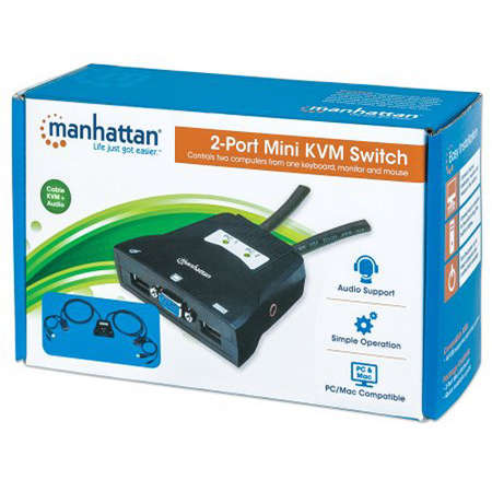 KVM Manhattan 151245 2 porturi USB Audio negru