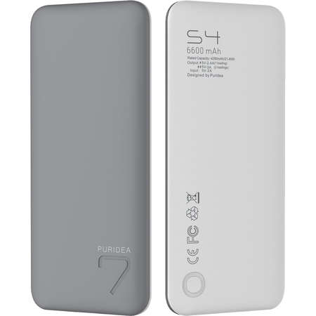 Baterie externa Puridea S4s 6600mAh 2x USB White Grey