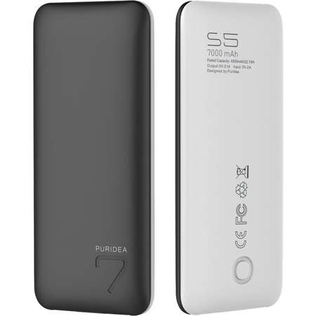 Baterie externa Puridea S5s 7000mAh 2x USB White Black