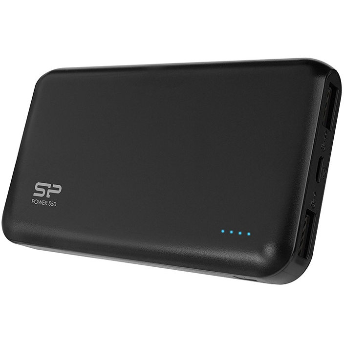 Baterie externa S50 5000 mAH 2 x USB LED Black