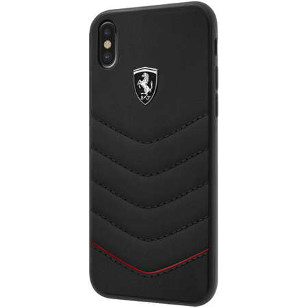 Husa Protectie Spate Ferrari FEHQUHCPXBK Piele Heritage Quilted Negru pentru APPLE iPhone X