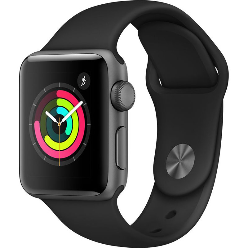 Smartwatch Watch Series 3 GPS 38mm Space Grey Aluminium Case Black Sport Band