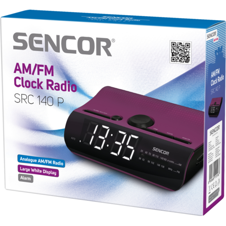 Radio cu ceas Sencor SRC 140 P Purple