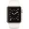 Smartwatch Apple MNNG2MP/A Watch Series 1, 38mm Carcasă din Argint Aluminiu cu Curea Albă Sport