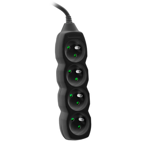 Prelungitor TRALIS44615 PowerCord 4 prize 3m negru
