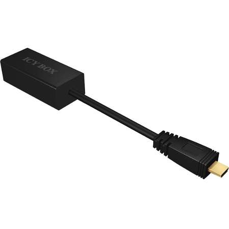 Adaptor RaidSonic IB-AC510 IcyBox microUSB 2.0 Male la Ethernet Female negru