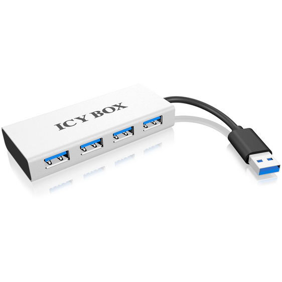 Hub USB IB-AC6104 IcyBox 4x USB 3.0 Aluminiu Silver