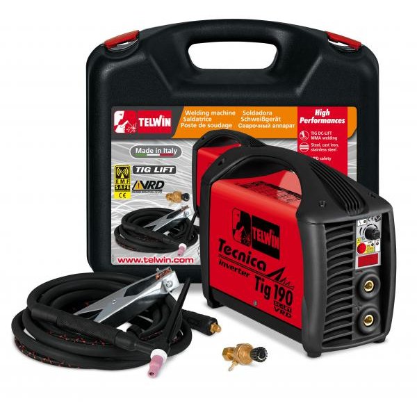 Aparat de sudură Telwin Tecnica Tig 190 DC-LIFT VRD Inverter Roșu