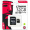 Card de memorie Kingston microSDHC Canvas Select 80R 32GB Clasa 10 UHS-I U1 80 Mbs cu adaptor SD