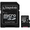 Card de memorie Kingston microSDXC Canvas Select 80R 64GB Clasa 10 UHS-I U1 80 Mbs cu adaptor SD