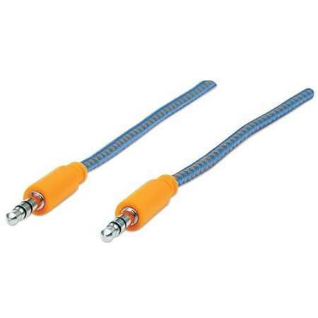 Cablu audio Manhattan MHT394093 Jack 3.5 mm Male - Jack 3.5 mm Male 1m Portocaliu / Albastru