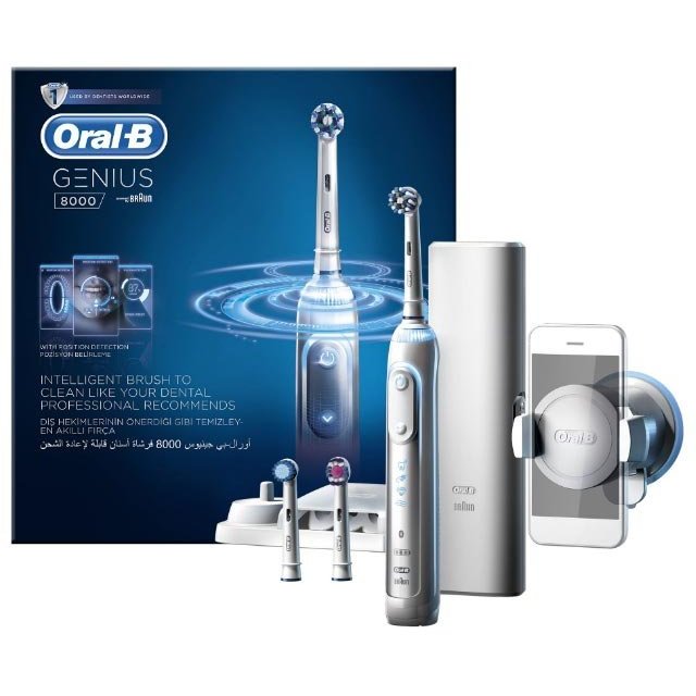 Periuta de dinti electrica Genius 8000 3 capete Bluetooth White