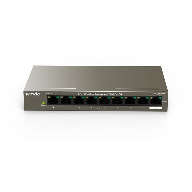 Switch TEF1109P-8-63W  9 x 10/100Mbps 8 x PoE