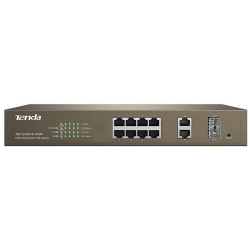 Switch TEF1210P-8-150W  8 x 10/100Mbps + 2 Gigabit Combo Web Smart PoE Switch