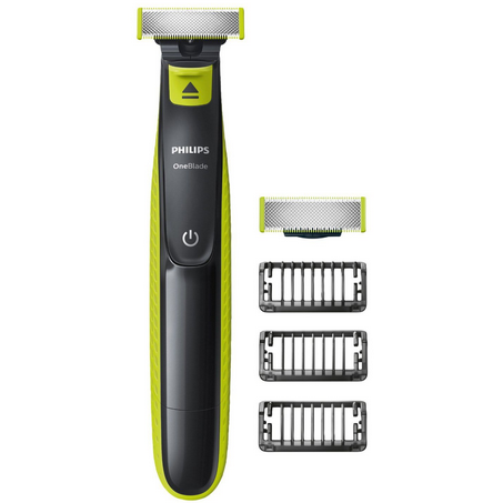 Aparat hibrid de barbierit si tuns QP2520/30 OneBlade 3 piepteni Acumulatori Negru/Verde