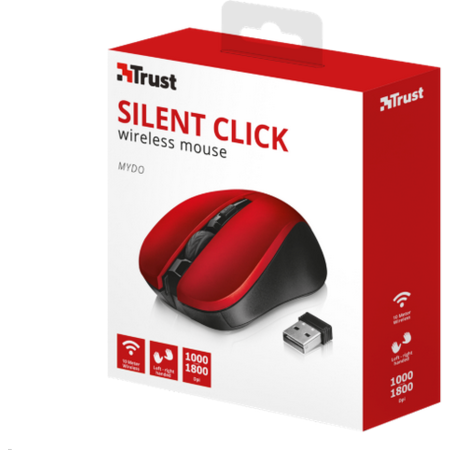 Mouse wireless Trust 21871 Mydo Silent Click Rosu