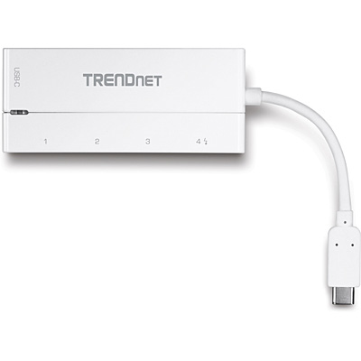 Hub USB Trendnet TUC-H4E2 USB-C la 4x USB 3.0 Alb