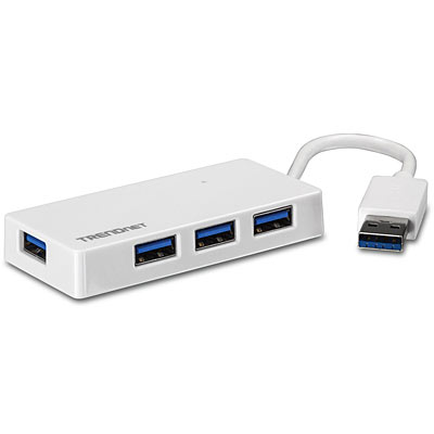 Hub USB Trendnet TU3-H4E 4x USB 3.0 Mini Hub Alb