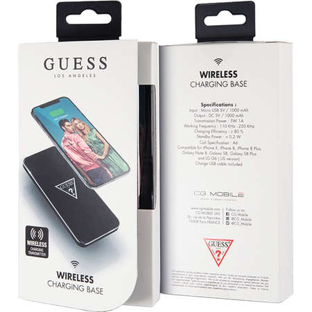 Incarcator Wireless Guess GUWCP850TLBK 1000mAh Negru