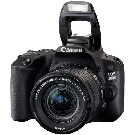 Aparat foto DSLR Canon EOS 200D BK 18-55 IS Black