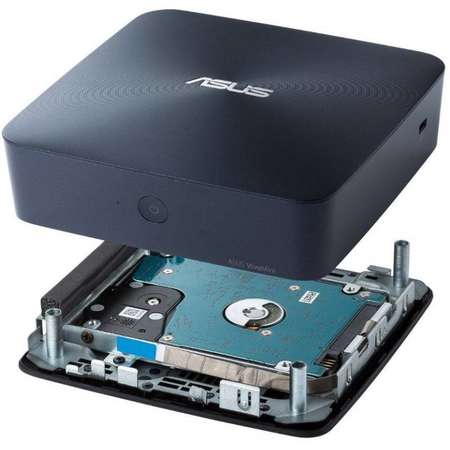 Sistem desktop ASUS VivoMini UN65U-M006M Intel Core i5-7200U 4GB DDR4 256GB SSD Windows 10 Home Midnight Blue