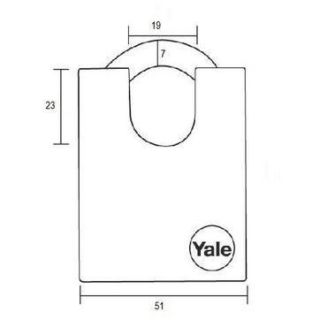 Lacat de alama satinata cu veriga protejata Yale Y122/50/123/1 50 mm