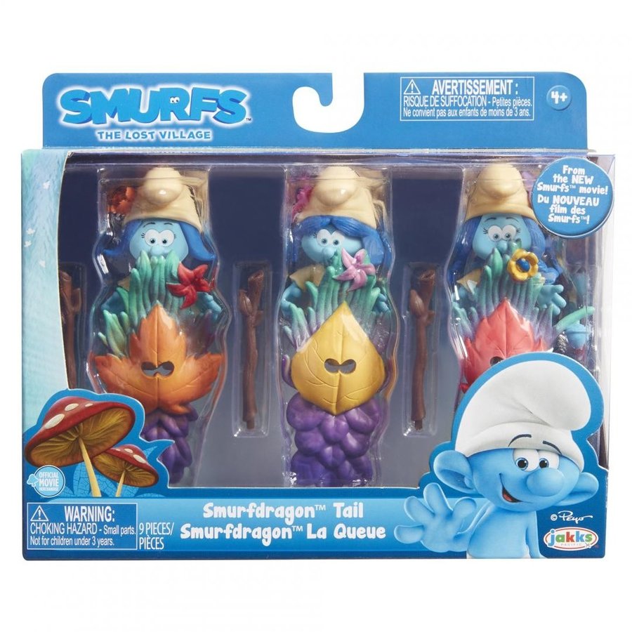 3 figurine cu masca Smurf Dragon Tail