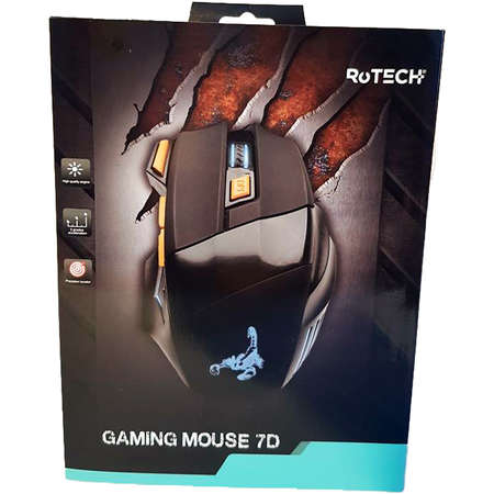 Mouse Gaming Rotech 7D 4000 DPI illuminare LED USB Negru