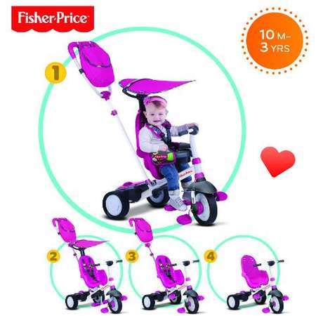 Tricicleta copii 3 in 1 Fisher-Price Charisma Roz