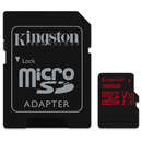 Kingston Canvas React microSDHC 32GB Clasa 10 UHS-I U3 V30 100Mbs cu adaptor SD