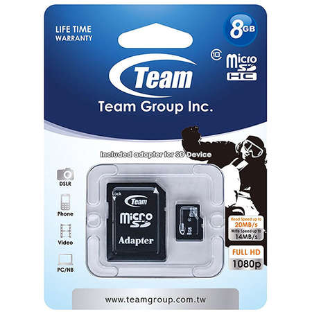 Card TeamGroup microSDHC 8GB Clasa 10 20Mbs