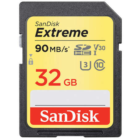 Card Sandisk Extreme SDHC 32GB 90MB V30 UHS-I U3 Clasa 10