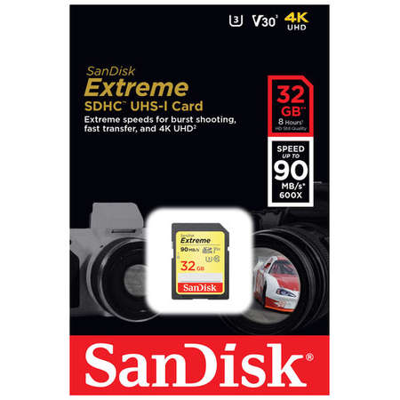 Card Sandisk Extreme SDHC 32GB 90MB V30 UHS-I U3 Clasa 10