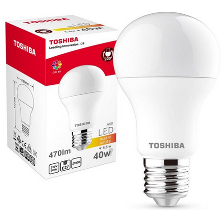 Bec LED Toshiba A60 E27 5.5W 470lm lumina calda