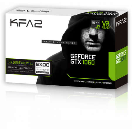 Placa video GALAXY nVidia KFA2 GeForce GTX 1060 EX OC WHITE 3GB GDDR5 192bit