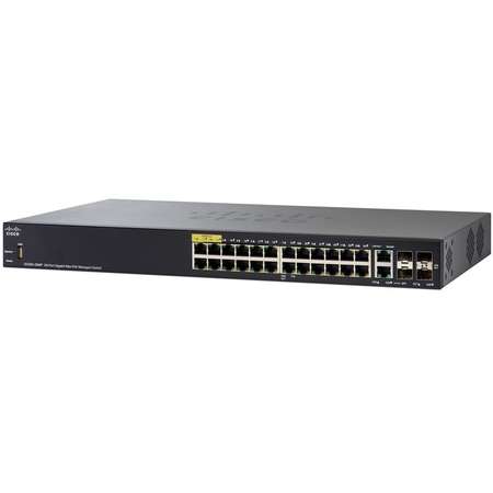 Switch Cisco SG350-28P 28 porturi Gigabit POE Black