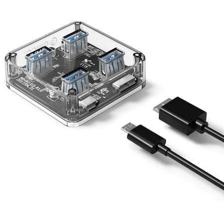 Hub USB Orico MH4U 4x USB3.0 Transparent